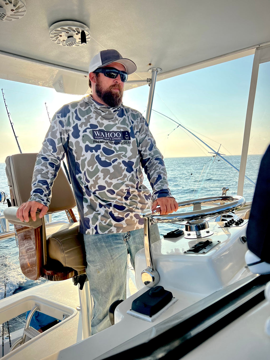 Adult Fishing Shirt Hooked On Wahoo